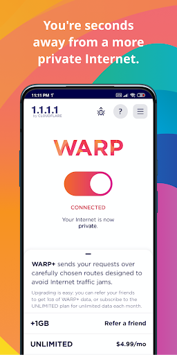 1.1.1.1 + WARP: Safer Internet screenshot 2