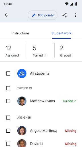 Google Classroom screenshot 4